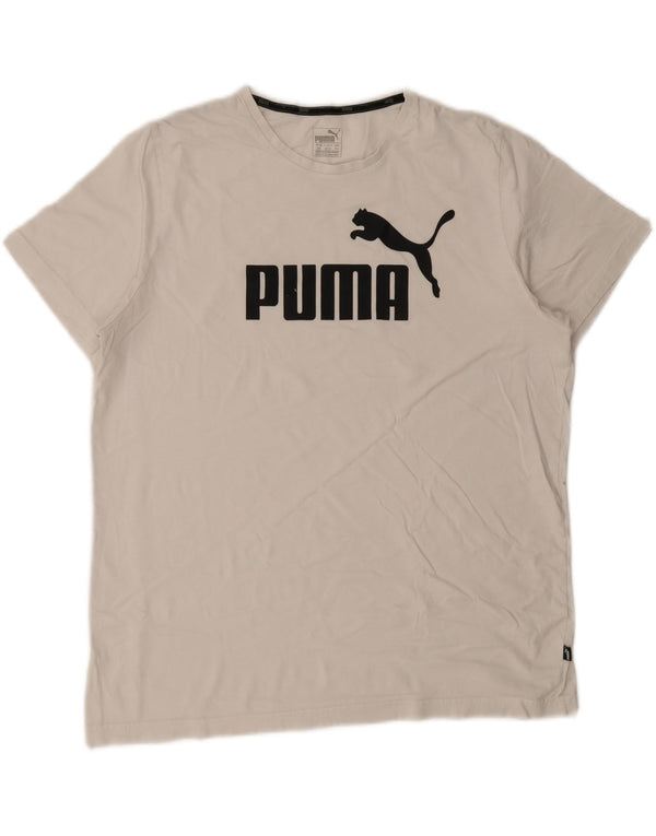 Puma Mens Graphic T-Shirt Top 2XL White