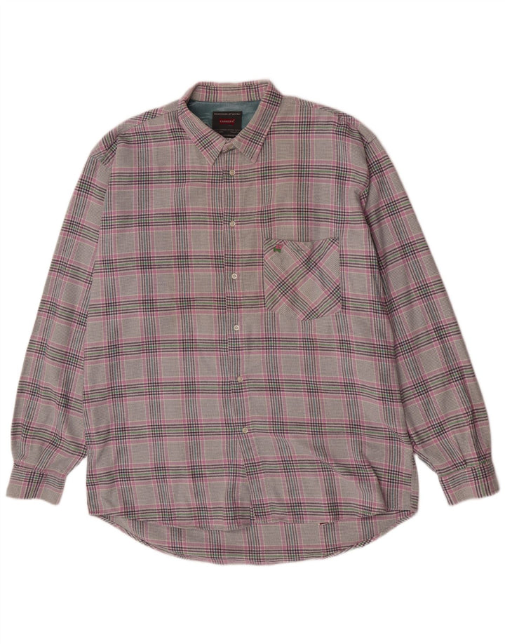 Carrera Herren-Flanellhemd mit normaler Passform, XL, grau karierte Baumwolle