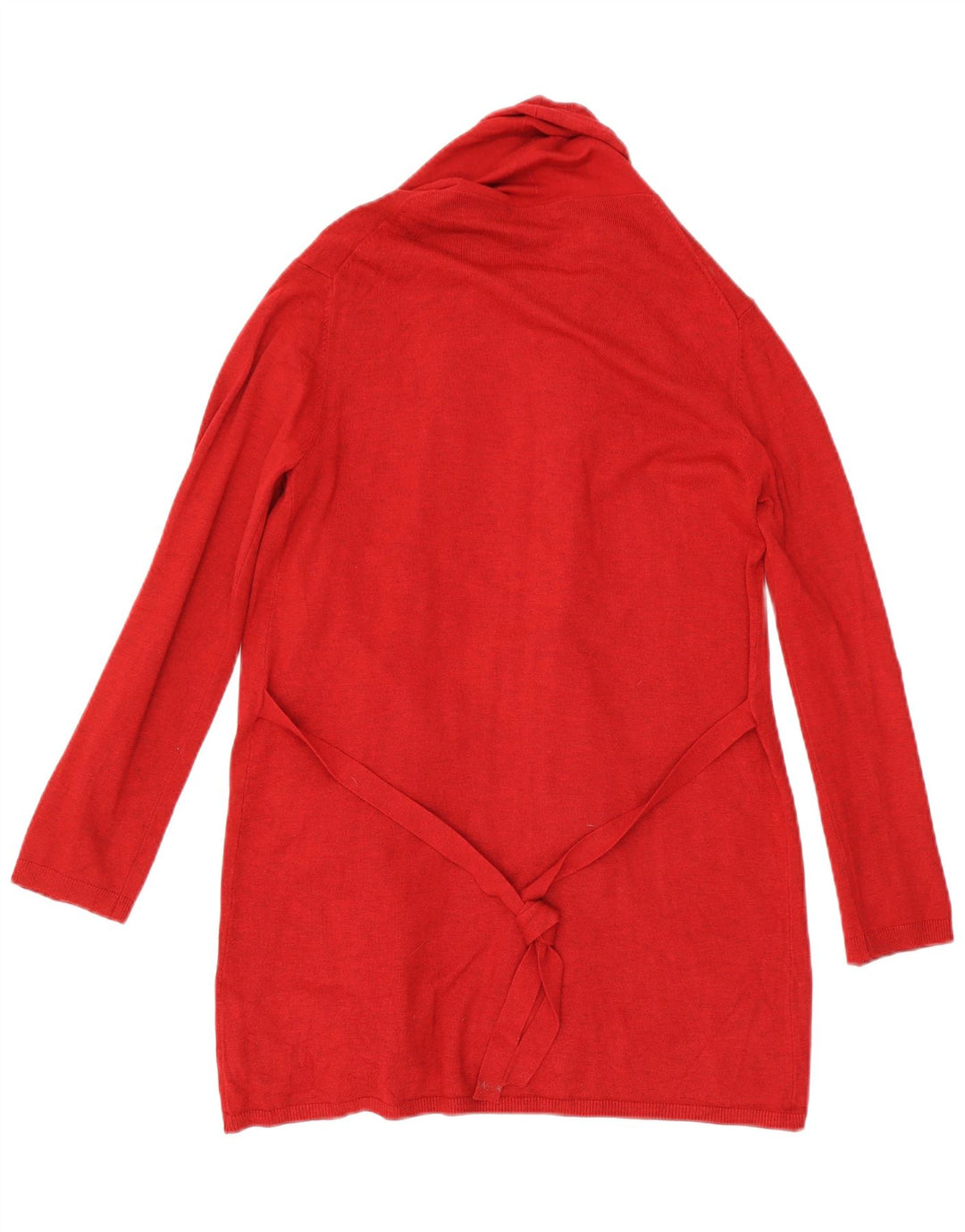 Zara Damen Longline Open Cardigan Pullover UK 12 Mittelrote Viskose