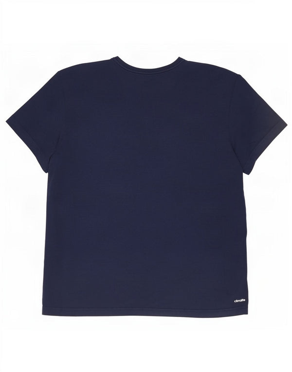 Adidas Damen Climalite Graphic T-Shirt Top UK 18 XL Marineblau Baumwolle