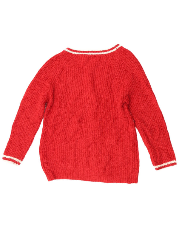 Zara Mädchen-Cardigan-Pullover, 9–10 Jahre, rotes Acryl