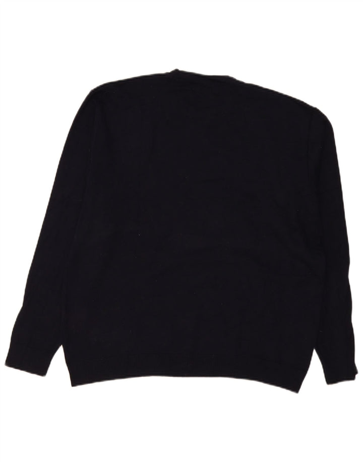 Zara Herren-Pullover mit Rundhalsausschnitt, mittlere marineblaue Viskose