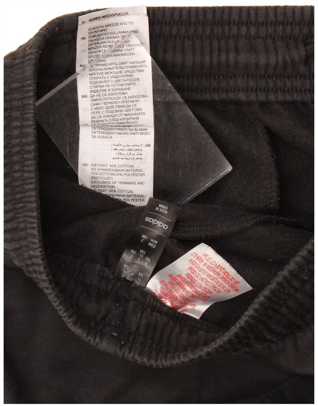 ADIDAS Jungen-Trainingshose, Jogginghose, 11–12 Jahre, schwarze Baumwolle