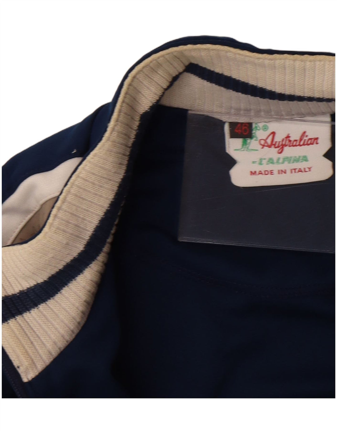 AUSTRALIAN L'ALPINA Herren-Trainingsanzug-Oberteiljacke IT 46 Small Blaues Polyester