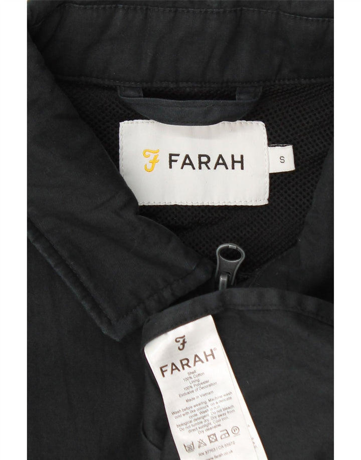 Farah Herren Bomberjacke UK 36 Small Schwarz Baumwolle