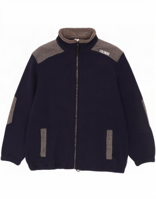 Colmar Herren-Strickjacke XL Marineblau Colourblock-Wolle