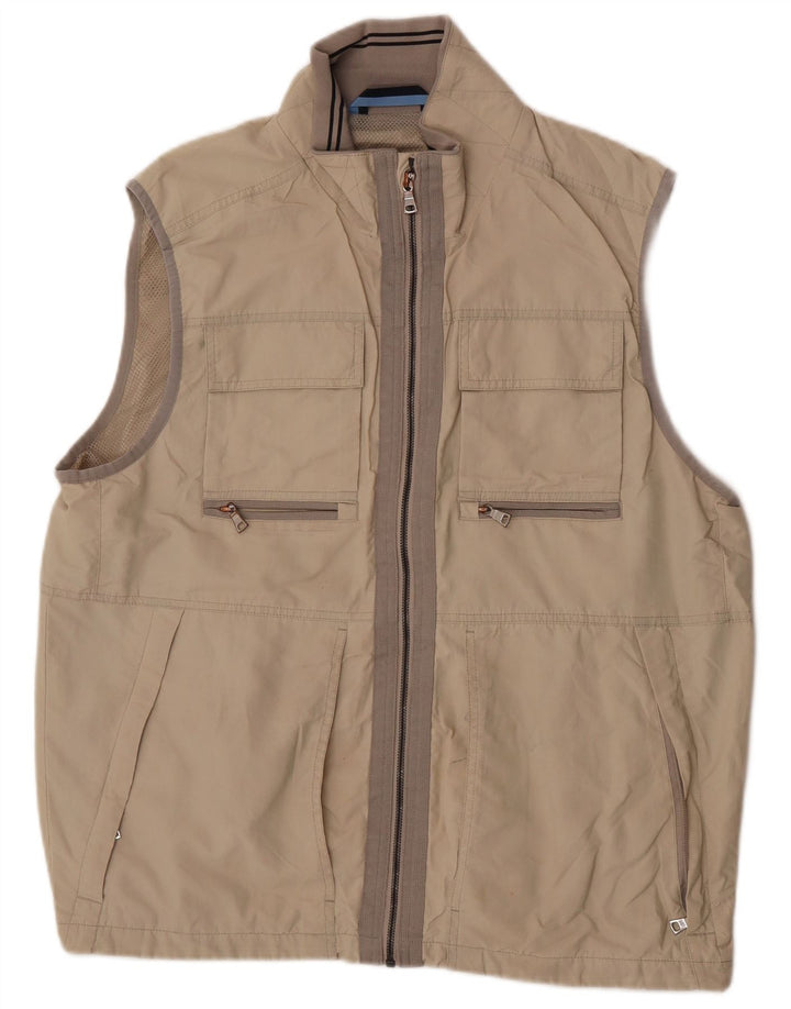 Marks & Spencer Herren Blue Harbor Utility Gilet UK 40 Large Beige