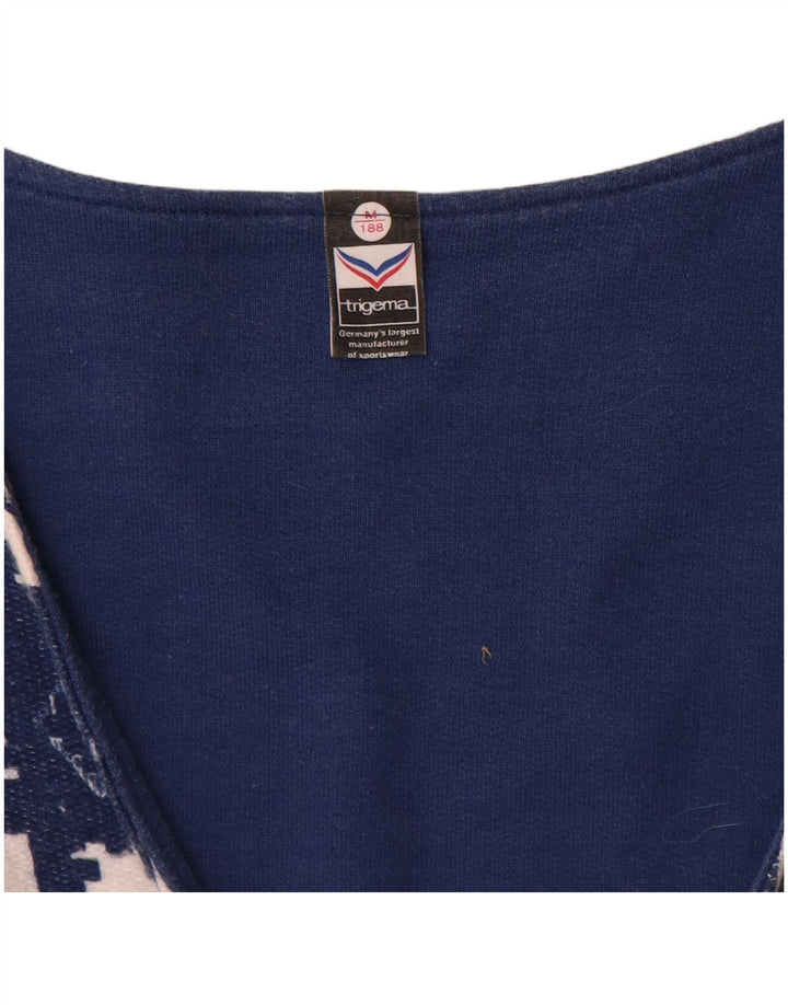 Trigema Damen Weste UK 14 Medium Navy Blue Geometrisch Baumwolle