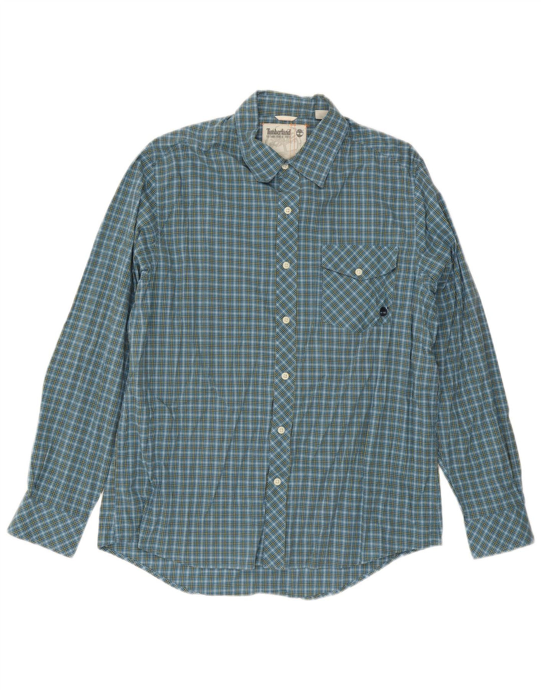 Timberland Herrenhemd, groß, blau kariert, Baumwolle