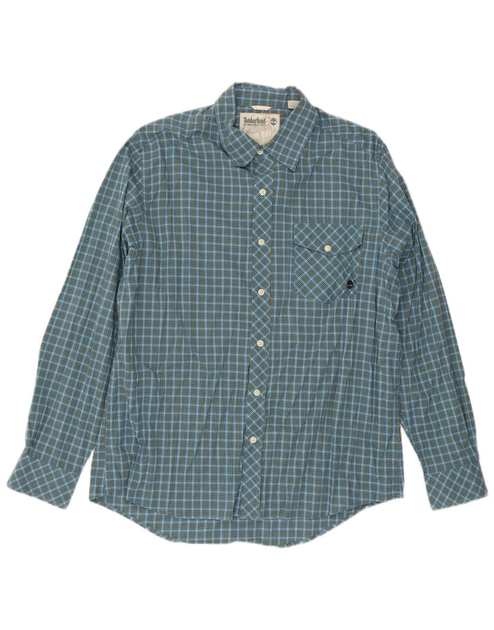 Timberland Herrenhemd, groß, blau kariert, Baumwolle
