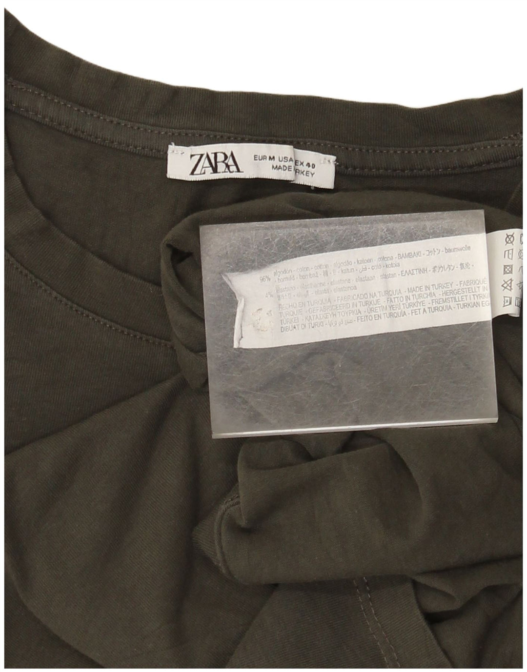 Zara Herren T-Shirt Top mittelbraune Baumwolle