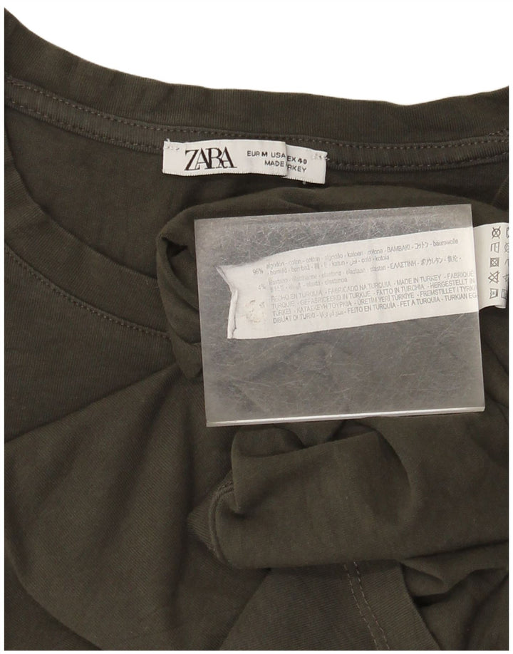 Zara Herren T-Shirt Top mittelbraune Baumwolle