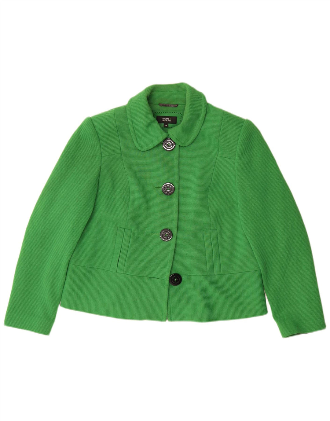 Marks & Spencer Damen-Blazer mit 4 Knöpfen, Gr. 16, Grün, Polyester
