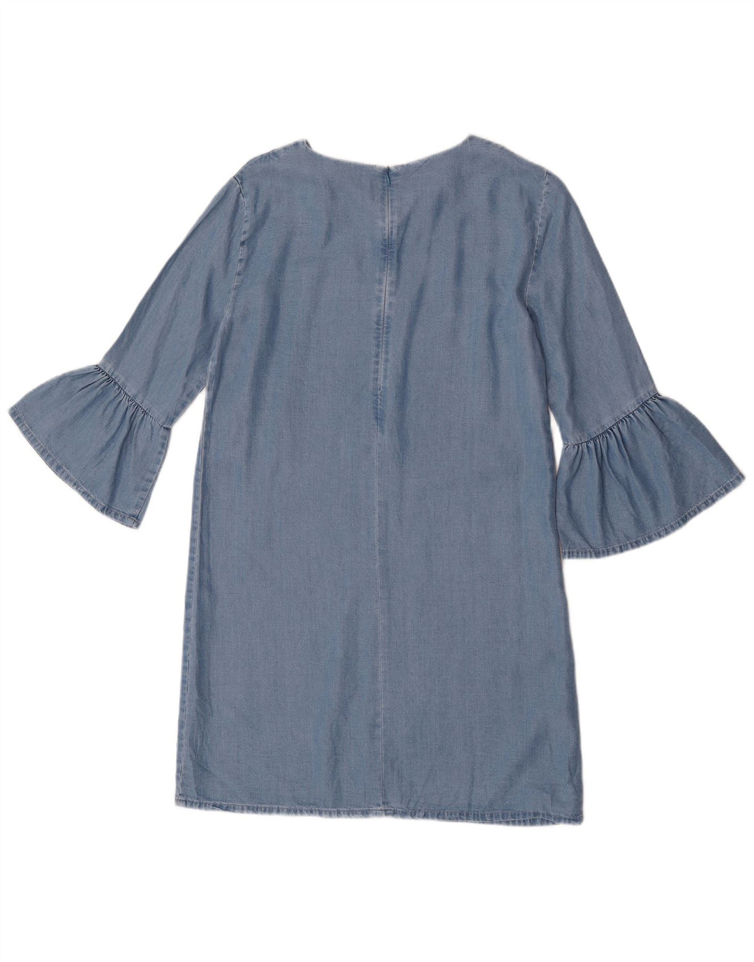 Zara Damen-Etuikleid mit 3/4-Ärmeln, Größe S, Blau, Lyocell