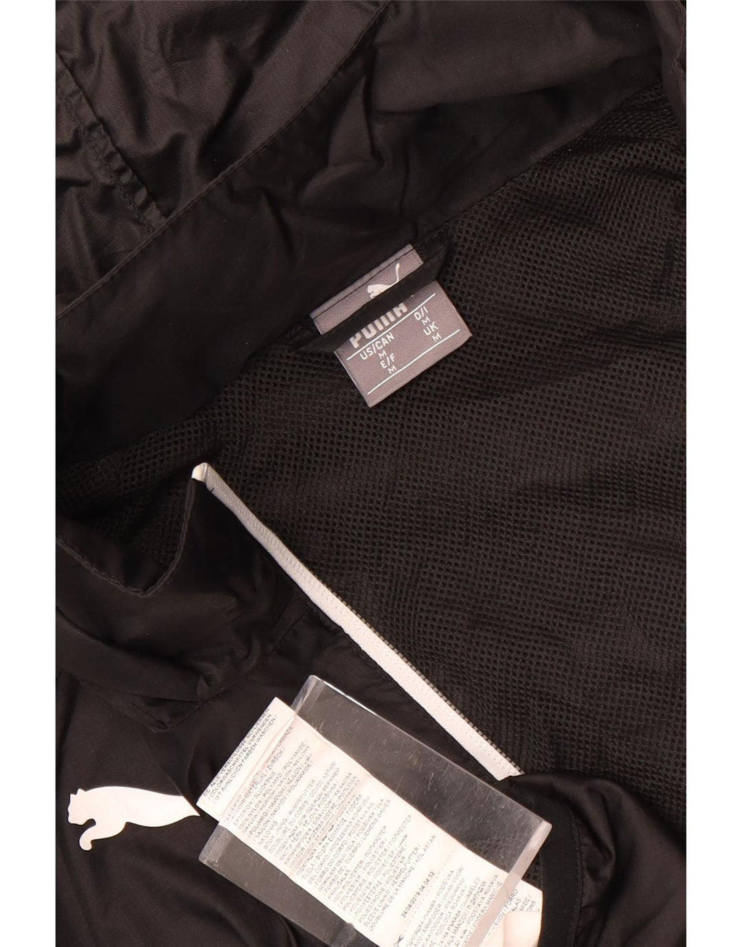 PUMA Herren-Regenjacke mit Kapuze, UK 38, mittelschwarz, Polyester