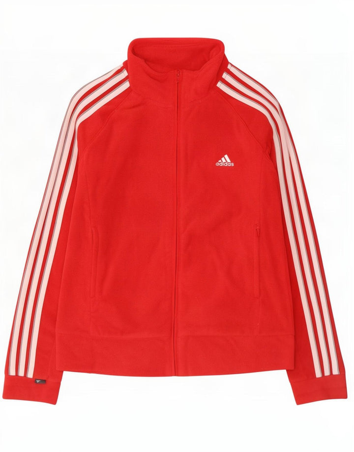 Adidas Damen Fleecejacke UK 14 Medium Rot