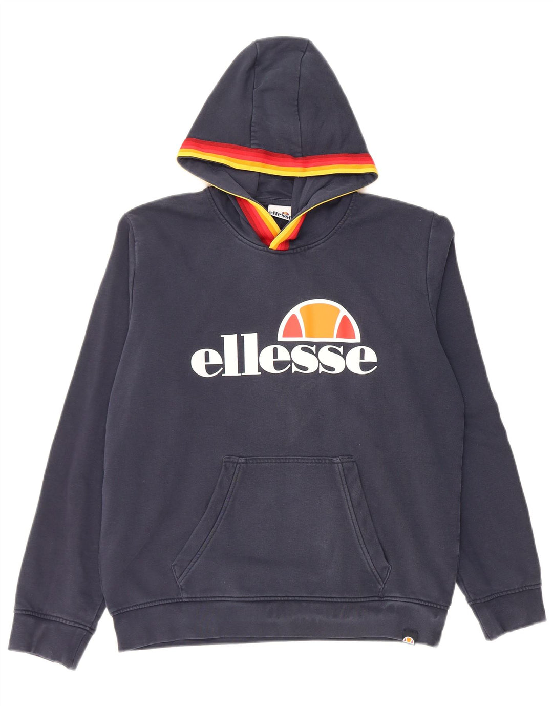 ELLESSE Jungen-Pullover mit grafischem Kapuzenpullover, 15–16 Jahre, marineblaue Baumwolle