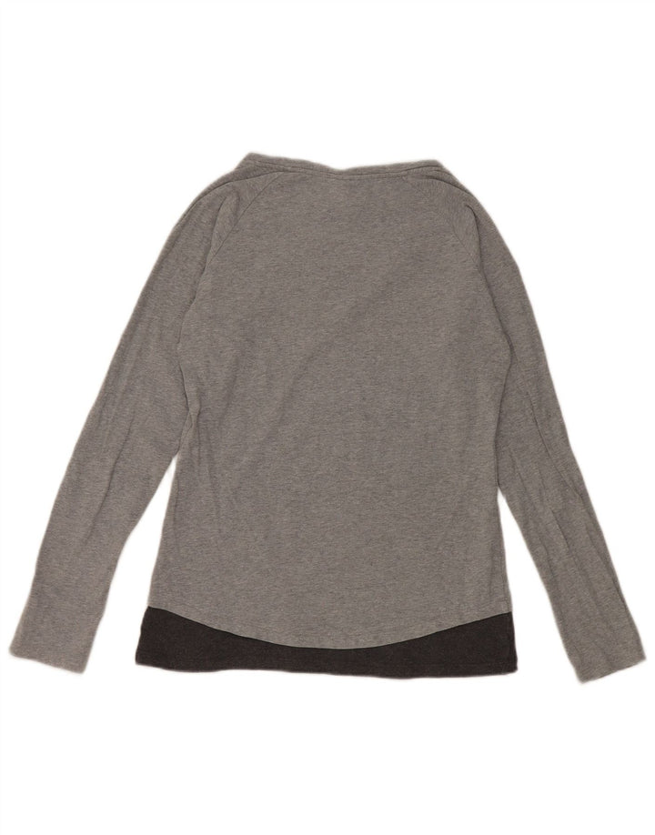 Champion Damen Heritage Fit Graphic Top Langarm UK 12 Mittelgrau