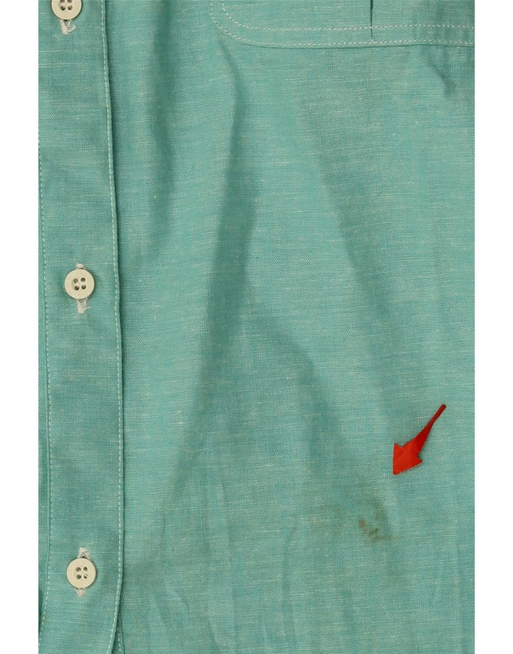 LES COPAINS Womens Shirt UK 14 Large Turquoise Vintage Les Copains and Second-Hand Les Copains from Messina Hembry 