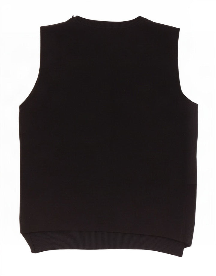 Zara Damen Weste Tank Top UK 12 Medium Schwarz Viskose