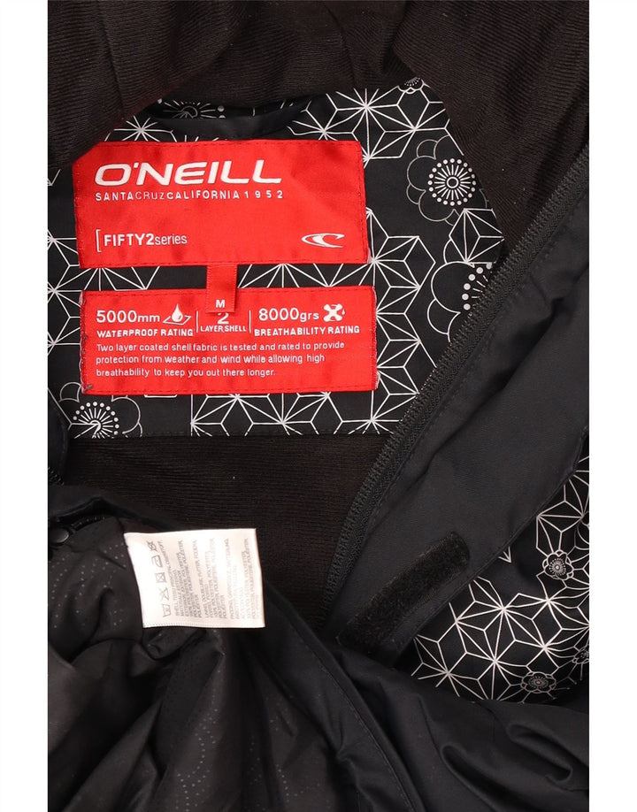 O'Neal Womens Hooded Rain Jacket UK 14 Mittelschwarzes geometrisches Polyester