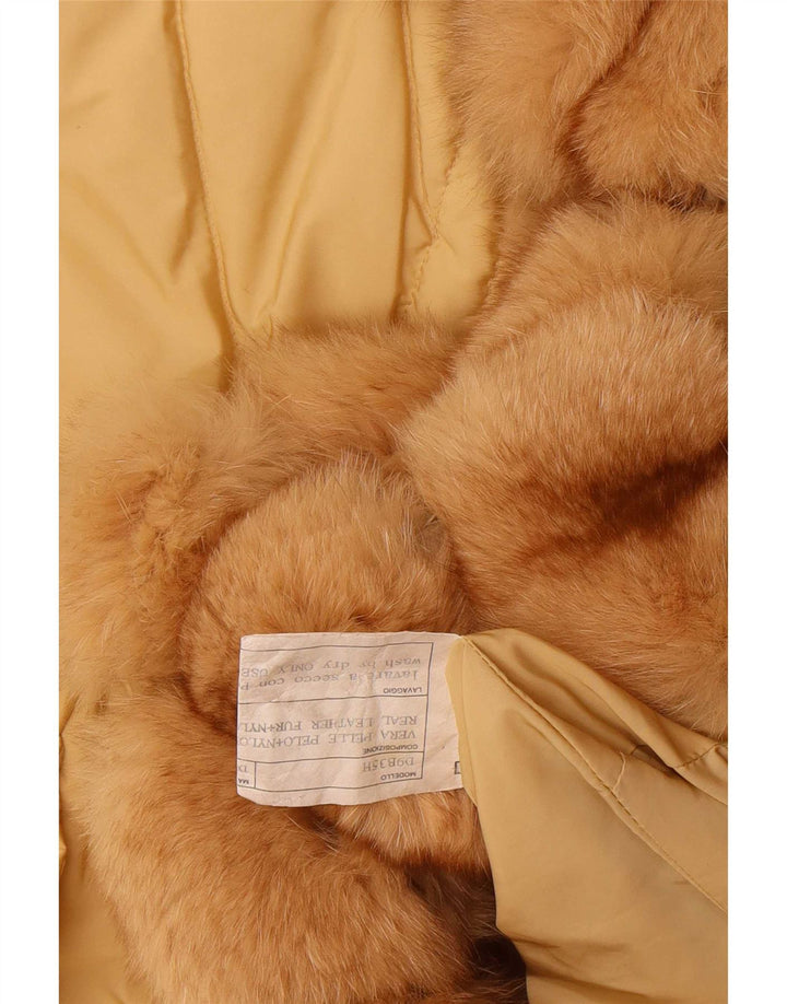 Ermanno Scervino Damen Steppjacke IT 46 Großes gelbes Nylon
