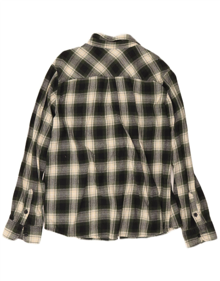 Mountain Warehouse Herren-Flanellhemd XL aus grün karierter Baumwolle
