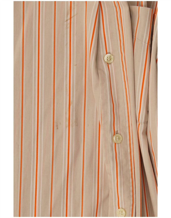 Murphy & Nye Herrenhemd Mittelbeige Nadelstreifen-Baumwolle