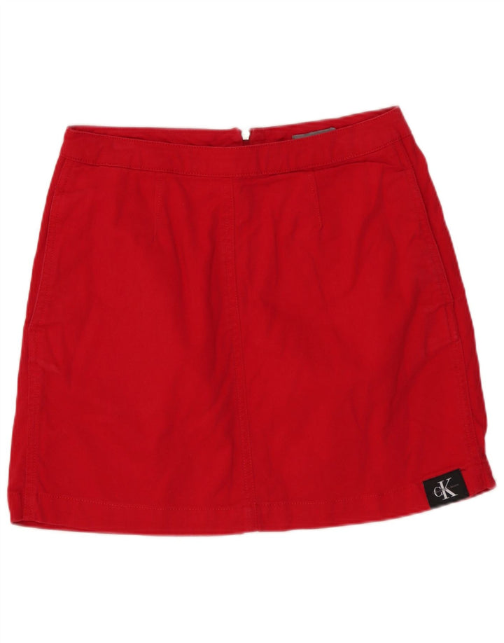 CALVIN KLEIN Damen Jeansrock W27 Kleine rote Baumwolle