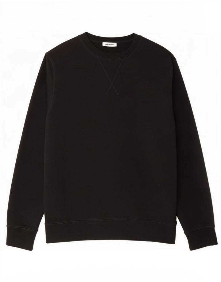 Marks & Spencer Herren-Sweatshirt mit normaler Passform, mittlere schwarze Baumwolle