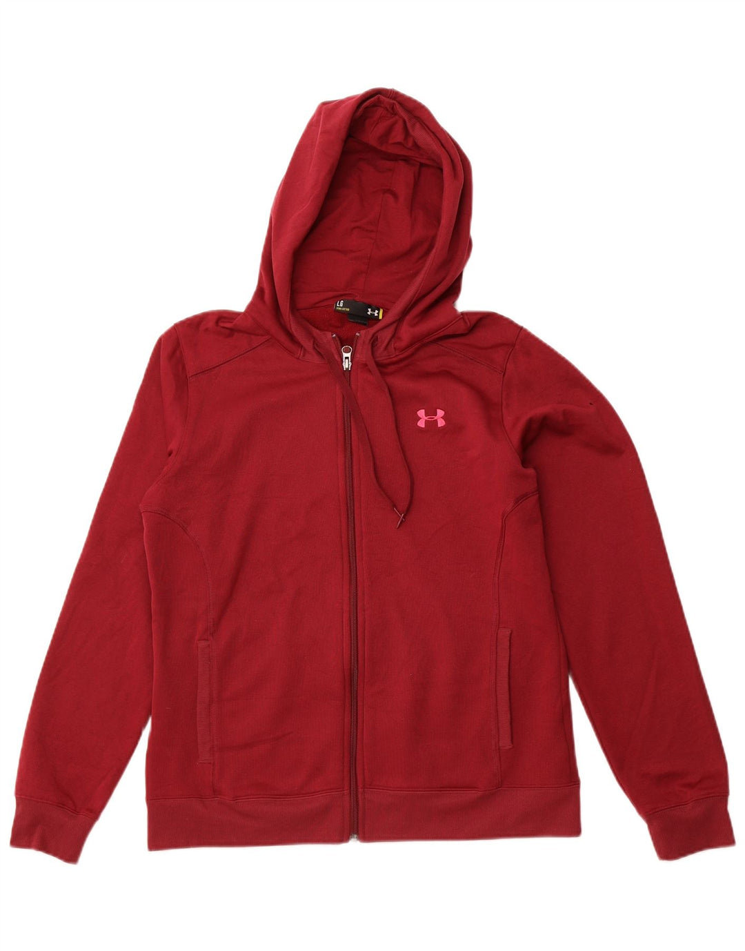 UNDER ARMOUR Damen-Kapuzenpullover mit Reißverschluss, UK 16, Größe L, Burgunderrot, Polyester