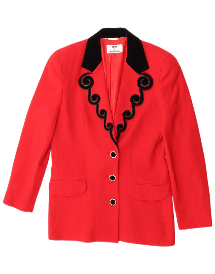Renato Balestra Damen schicke 3-Knopf-Blazerjacke IT 40 Small Red Classic
