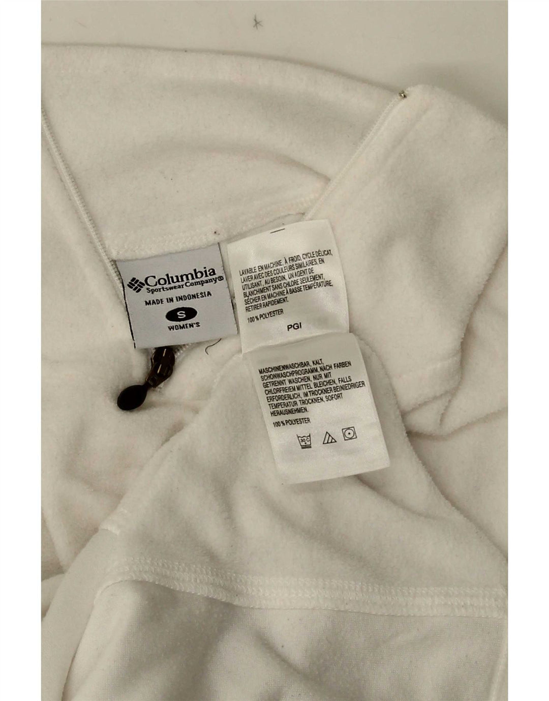 Columbia Damen-Fleecepullover mit Reißverschluss am Hals, UK 10, Größe S, Weiß, Polyester