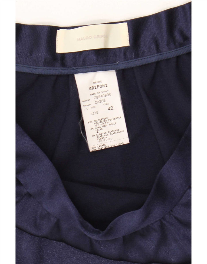Mauro Grifoni Damen Minirock IT 42 Medium W32 Marineblau Polyester