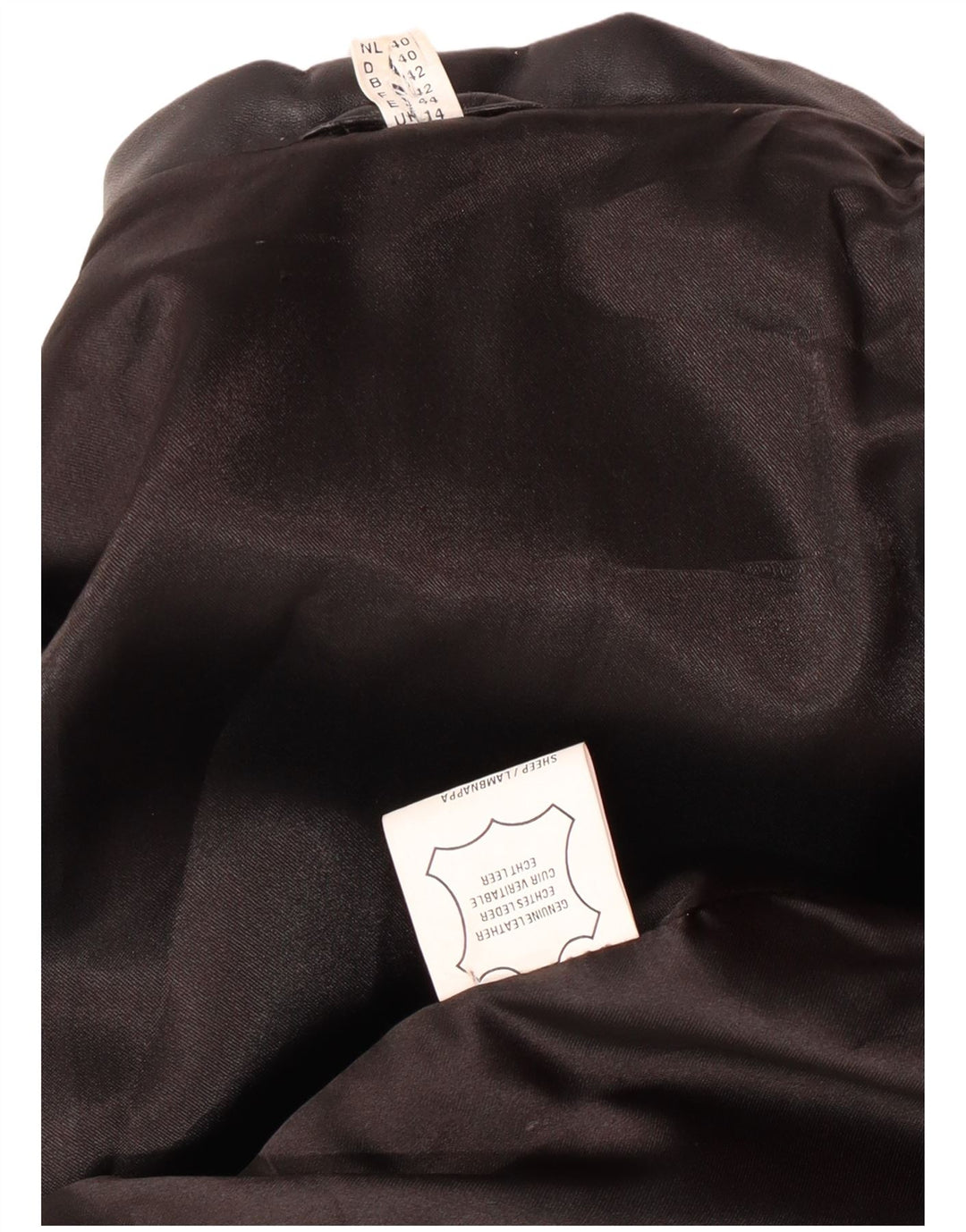 Vintage Damen Ledermantel UK 14 Mittelschwarzes Leder