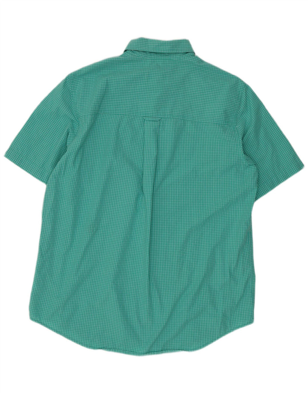 Chaps Herren-Kurzarmhemd aus mittelgrüner Gingham-Baumwolle