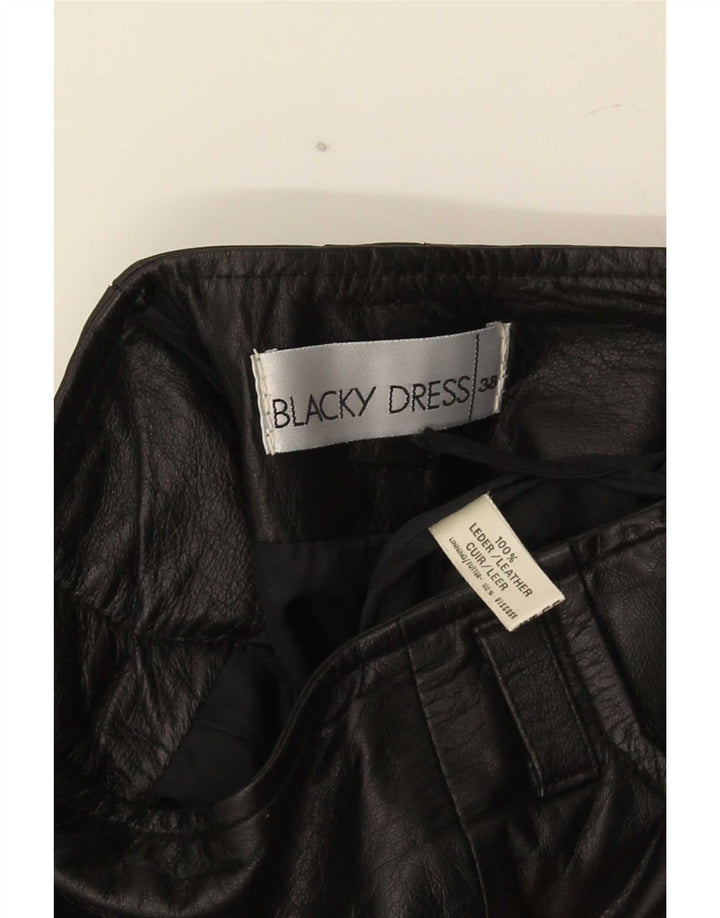 Blacky Dress Damen Lederrock EU 38 Medium W28 Schwarzes Leder