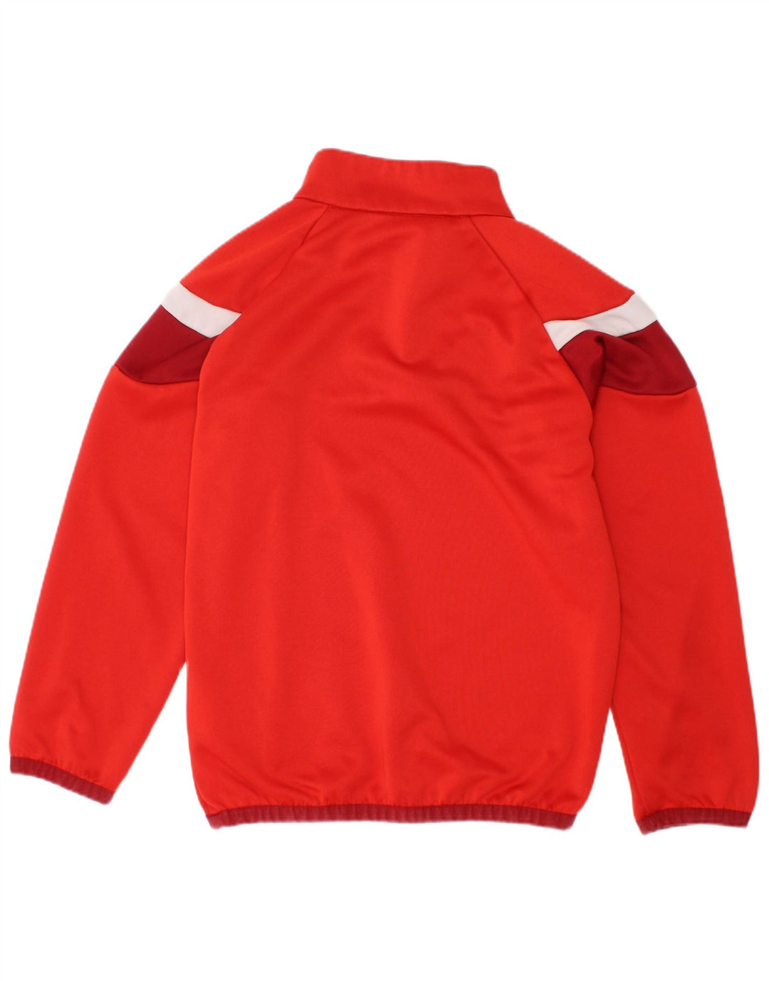 Puma Jungen-Pullover-Trainingsoberteil mit Reißverschluss, 7–8 Jahre, rotes Farbblockdesign