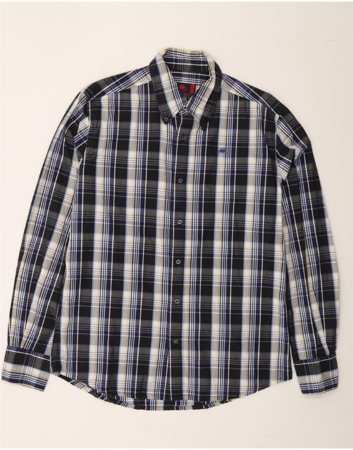 KAPPA Mens Shirt Large Black Check Cotton Vintage Kappa and Second-Hand Kappa from Messina Hembry 