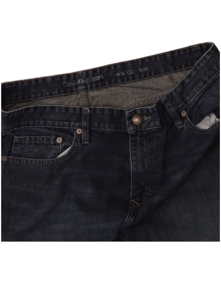 CALVIN KLEIN Herren Slim Jeans W36 L32 Blaue Baumwolle