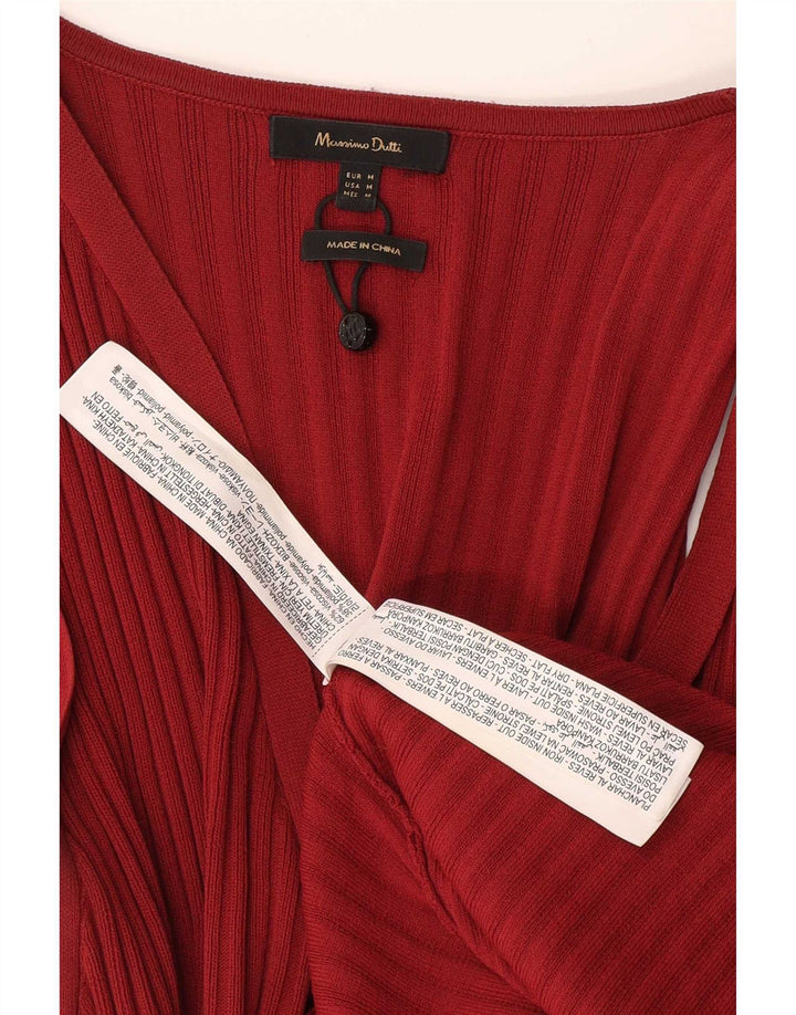 Massimo Dutti Damen Ärmelloses Maxikleid UK 12 Mittelrote Viskose