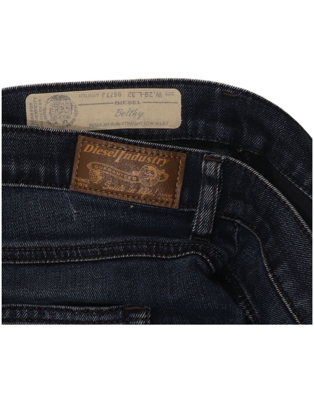 Diesel Damen Belthy Regular Slim Straight Jeans W29 L30 Marineblaue Baumwolle