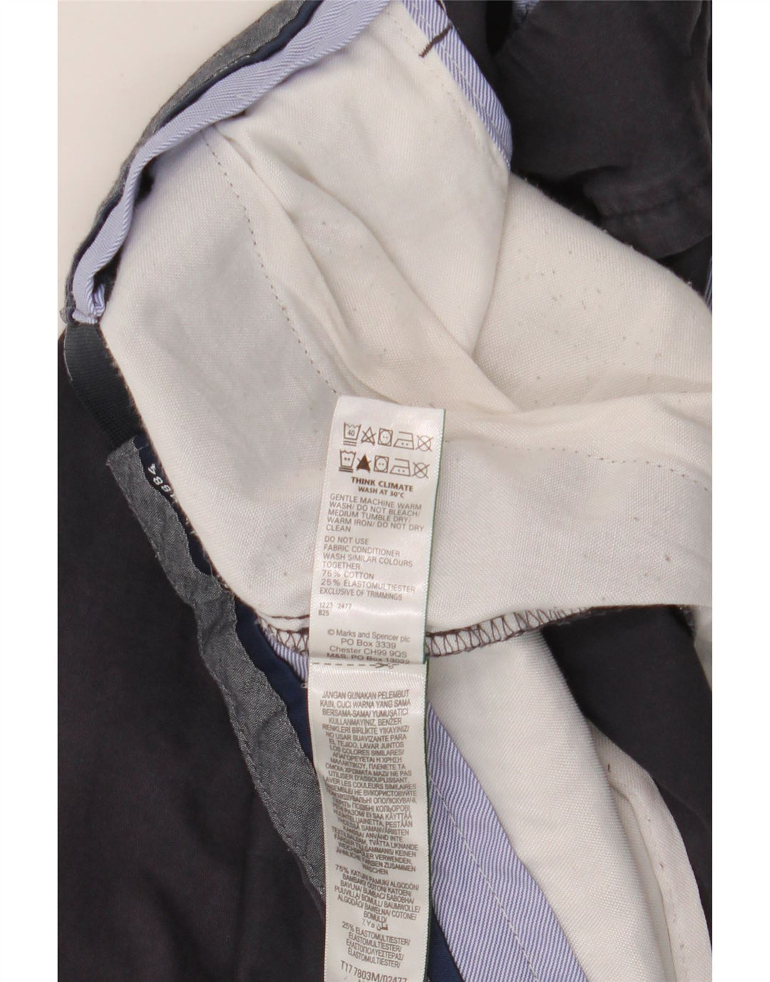 Marks & Spencer Herren-Chinoshorts W36, Größe L, Marineblau, Baumwolle