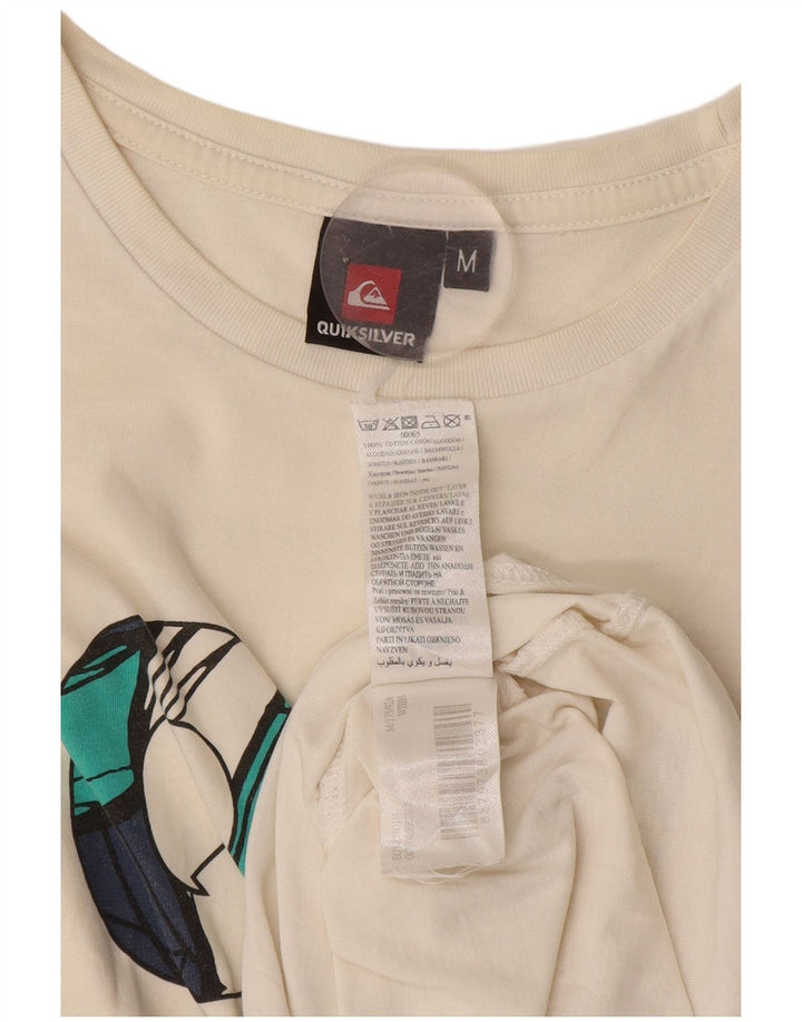 Quiksilver Herren-T-Shirt mit Grafik, Medium, cremefarbene Baumwolle