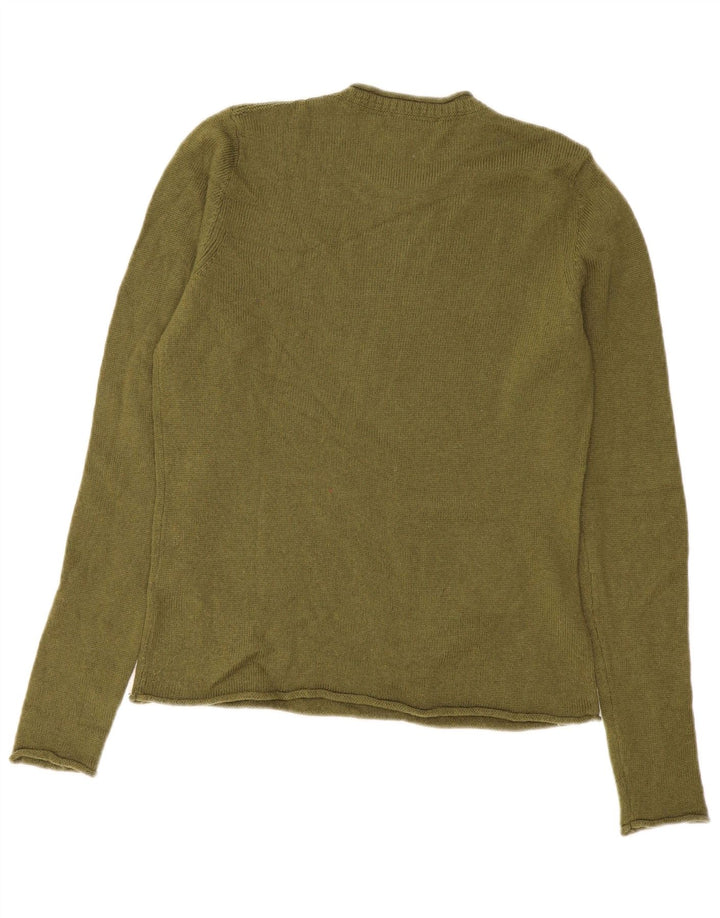 Tommy Hilfiger Damen-Pullover mit Rundhalsausschnitt, UK 12, mittlere Khaki-Wolle