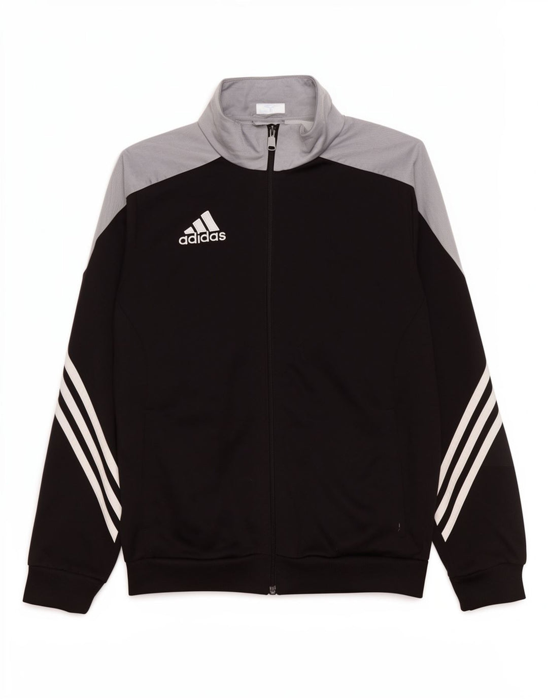 Adidas Jungen-Trainingsanzug, Top-Jacke, 13–14 Jahre, XL, schwarzes Farbblock-Polyester