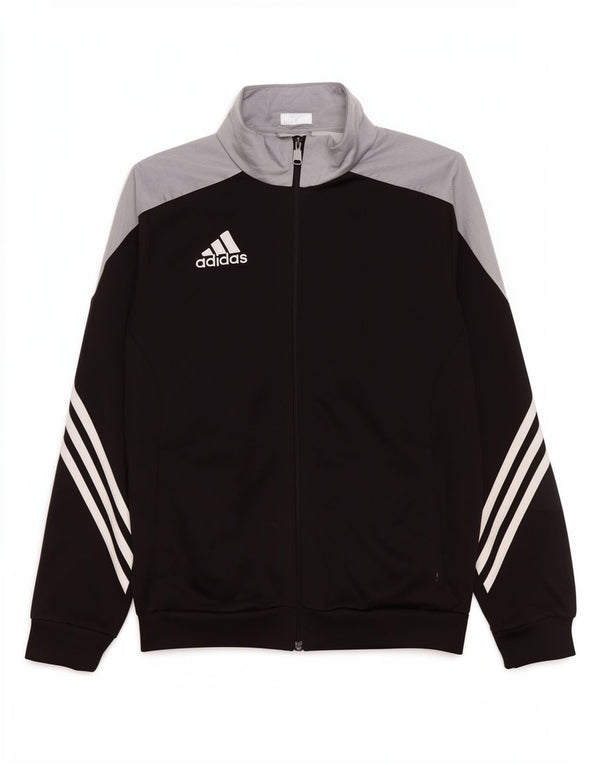 Adidas Jungen-Trainingsanzug, Top-Jacke, 13–14 Jahre, XL, schwarzes Farbblock-Polyester