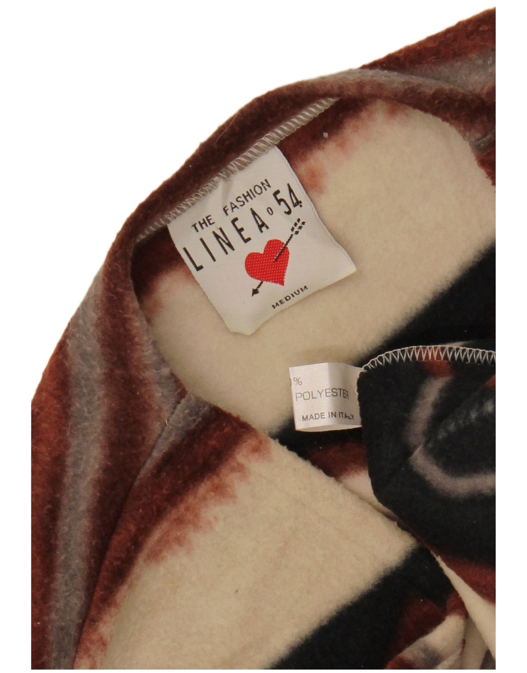 VINTAGE Damen Duffle Fleece Gilet UK 14 Medium Mehrfarbig gestreift