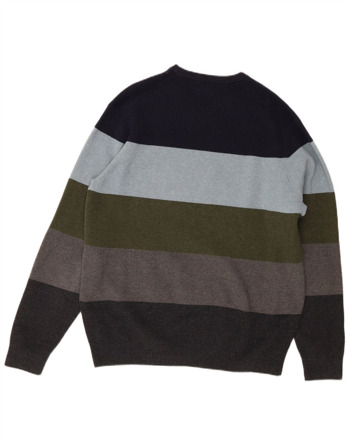 Marks & Spencer Herren-Pullover mit Rundhalsausschnitt, groß, mehrfarbig, gestreift