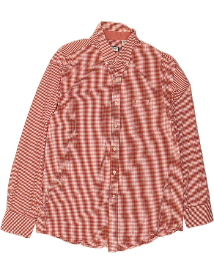 IZOD Mens Grant Fit Shirt XL Red Gingham Cotton Vintage Izod and Second-Hand Izod from Messina Hembry 